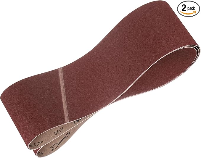 HARFINGTON 6 x 80 Inch Sanding Belts, 2 Pcs 120 Grits Aluminum Oxide Abrasive Belt Sander File Belt for Woodworking, Metal Polishing, Knife Sharpener