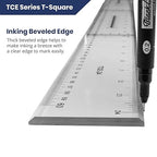 Pacific Arc 36 Inch T Square, Traditional Acrylic Graduated in Inch and Metric, Detachable Head
