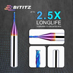 2PCS Upcut Spiral Router Bit 1/4 Inch Shank 1/16 Inch Cutting Diameter 1/4 inch Cutting Length with Extra Long Life Coating CNC Router Bits End Mill for Wood Cutting, Slot Mortise, Engraving
