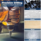 M2 Step Drill Bit, 3/16 to 1-3/8 in, Double Fluted, Cutting Drill Bit for Stainless Steel, Metal, Aluminum, Copper, Wood, PVC