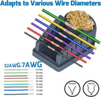 WEP S200 Gray Soldering Wire Holder, Heat Resistant Silicone Stand with Brass Wool Tip Cleaner and 6 V-shaped grooves, Helping Hands for Soldering