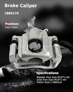 cciyu Rear Right Brake Caliper Assembly w/Bracket 18B5176 For Dodge For Journey 2.4L 2009-2012,For Dodge For Journey 3.5L 2009-2010,For Dodge For Journey 3.6L 2011-2012