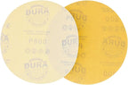 Dura-Gold Premium 800 Grit 6" Gold Sandpaper Discs, No Hole Pattern Dustless, Box of 50, Hook & Loop Backing for DA Sander, Finishing Coarse Sanding Abrasive Automotive Paint, Woodworking Wood, Metal