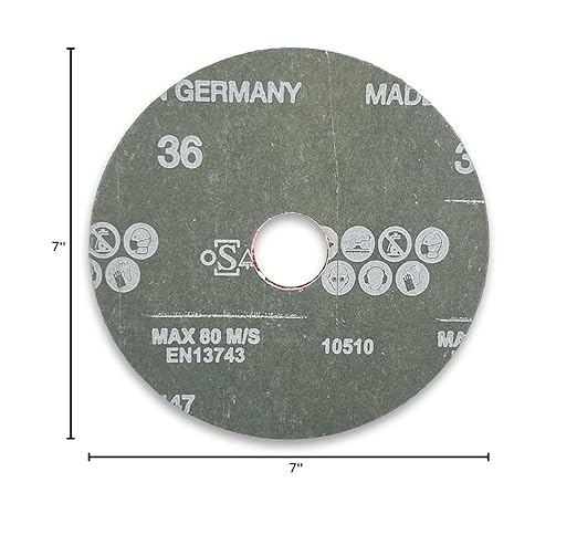 VSM 50-Pack - 7 inch 100 Grit (Fine) - Ceramic Resin Fiber Discs with Top-Size, Tear Resistant Fiber Backing, Durable, Hand-Held Machine Compatible Sanding Discs