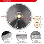 DT-DIATOOL Diamond Tile Blade 8 Inch Diamond Turbo X Mesh Rim Segement Circular Saw Blade for Procelain Ceramic Stoneware Marble Granite Fits 5/8"-7/8" Arbor