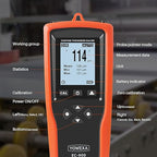 EC-900 Professional Coating Thickness Gauge with External Ruby Wear-Resistant Probe, Paint Depth Meter with Fe 0-5000μm, Non-Fe 0-3000μm Measuring Range, USB Data Transfer