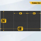 PBHEPJ 6 Pcs Metal Pegboard Panels, Heavy Duty Peg Boards for Garage and Garden Tool Storage, Includes Drywall Anchors and Screws Kits, Black (6 pcs 16in x 12in)