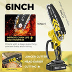 Saker Mini Chainsaw,6 Inch Portable Electric Chainsaw Cordless, Small Handheld Chain saw for Tree Branches,Courtyard, Household and Garden (SK1806D-Y)