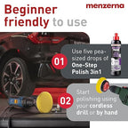 menzerna 3in1 Polishing Set – One-Step Polish + Drill Machine Adapter + Medium Cut Pad | Polish Your Car with a Cordless Drill