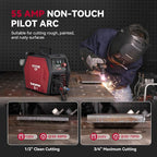 ARCCAPTAIN iControl Cut55 Pro Plasma Cutter, [APP Control] 55 Amp Non-Touch Pilot Arc 120V/240V Plasma Cutter Machine, Large LED Display and 2T/4T, 3/4 inch Maximum Cut, DC Inverter IGBT