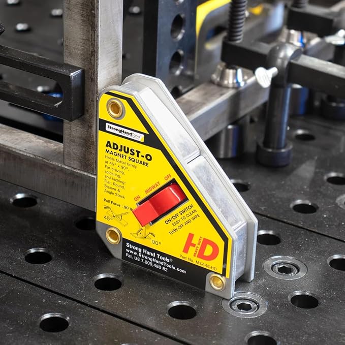 On/Off Magnetic Square, 30°/60°, 45°, 90°, Size: 6” x 5” x 1.5”, Pull Force: 160 lb, Heavy Duty, MSA48-HD