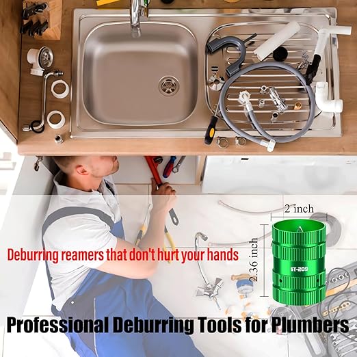 Copper Pipe Reamer PVC Deburring Tool - Plumbing Reamer Deburring Tool for Plumber - Copper & PVC Pipe Cutter Reamer Tool for 1/4" to 1-5/8" Inner Outer Diameter Conduit Pipe