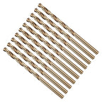 Drill Bit, #19 Cutting Diameter, 4341 HSS Gold Finish 135° Cutting Angle Number Jobber Bits - (Applications: for Drilling Soft Metal Plastic Wood), 10-Pieces