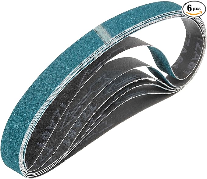 HARFINGTON 1 x 30 Inch Sanding Belts, 6 Pcs 100 Grit Zirconia Abrasive Belt Sander File Belt for Woodworking, Metal Polishing, Knife Sharpener
