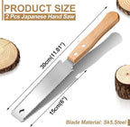 Gisafai 2 Pcs 6 Inch Small Woodworking Hand Saw Japanese Flush Cut Flexible Double Edge Tpi 17/14 Pull Woodworking Saw for Craft Mini Wood Handle Garden Trim for Hardwoods Softwoods DIY