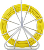 VEVOR Fiberglass Fish Tape 425 FT x 1/4 inch, Fish Tape Duct Rodder Puller with Durable Steel Stand, Non-Conductive Fishtape Wire Cable Running Rod for Walls, Floor and Electrical Conduit