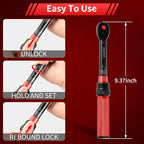 1/4-Inch Torque Wrench, Dual-direction Small Torque Wrench 20-220in.lb/2.3-24.9Nm, 72 tooth High Precision Professional with Dual Range Scales