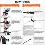 Lytool Spray Foam Gun with 12.6” Extension Rod PTFE Non Stick Barrel Copper Nozzle Adjustable Flow Caulking Gun with Cleaning Brush for Insulation Sealing Compatible with PU Foam Cans Easy to Clean