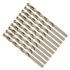 Drill Bit, #7 Cutting Diameter, 4341 HSS Gold Finish 135° Cutting Angle Number Jobber Bits - (Applications: for Drilling Soft Metal Plastic Wood), 10-Pieces