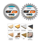 Luckyway 4-1/2 Inch Circular Saw Blade 24T Farming & 40T Fine Finish with 3/8 Inch Arbor, TCT Trim Saw Blade for Cutting Wood, 4-Pack