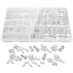 300 Pcs Wire Ferrules Kits Silver Plated Copper Crimp Terminal Connector 8 Sizes AWG (1/0,2/0,2,4,6-5, 8-7, 10 12) Sleeves Insulated Cord Pin End Terminal