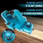 Cordless Handheld Planer for Makita 18V Battery, 15000 RPM Power Wood Planer, 3-1/4 Inch Brushless Power Planer for Woodworking, Carpenter Home DIY(No Battery)