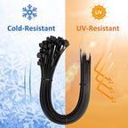 Large Zip Ties 18 inch, 50 Pack, Long Zip Ties Heavy Duty with 220 lb Tensile Strength, Big Cable Ties, Black, ANOSON