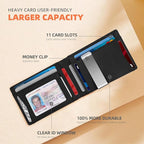 RUNBOX Slim Wallets for Men - Leather Money Clip Mens Wallet - RFID Blocking Front Pocket Bifold Wallet - Thin Credit Card Holder with Gift Box