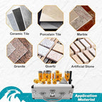 Diamond Tile Hole Saw Kit 10pcs - 6/6/8/25/35/50/65mm Diamond Core Drill Bits with 10mm Finger Bit and 50mm Chamfer Bit Trimming Holes and SDS Adapter for Tile Porcelain Marble