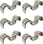 6pcs 14mm(5/9 inch) Double Line Clamp Heavy Duty 1 Hole Conduit Strap 304 Stainless Steel M-Type Pipe Strap For Wire Pipe Cord Installation