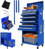 13-Drawer Tool Chest with Wheels,2 in 1 Detachable Rolling Tool Chests with Drawers,Large Tool Box with Lock,Mobile Steel Tool Cabinet Storage for Warehouse,Garage-Blue