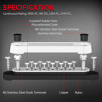 DaierTek 12V Power Distribution Block 2 x 1/4" (M6) Terminal Studs 12 x M4 (#8) Terminal Screws Battery Bus Bar Terminal Block Max 48V Positive & Negative Busbar for Automotive Car Boat