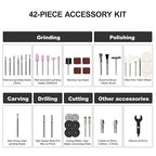 Cordless Rotary Tool Kit, 7.2V with Higher Torque, More Powerful, 5 Speeds 10000 to 28000 RPM, with 42 Accessories, Multi Purposes, Sanding, Polishing, Drilling, Etching, Engraving, DIY Crafts