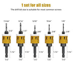 15 Pcs Countersink Drill Bit Set with Low Friction Depth Stop, HSS M2 Bits Tapered Head 1/8" 9/64" 5/32" Drill+3/8” 82° Counter-Bore,11/64" 3/16" Drill+ 1/2" 82° Counter Bore,1/4” Hex Shank(Yellow)