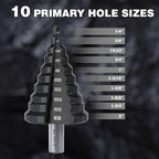 1/4 to 2 Inches M2 HSS Step Drill Bit, Large Unibit for Cutting Holes on Stainless Steel, Metal, Wood & Plastic (2")