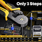 Ferrule Crimping Tool Kit, Hexagon Ferrule Crimper,Ratchet Pliers for (AWG 24-10) with 16 Types Insulated and Non-Insulated Ferrules, Wire Ferrules Kit, Crimping Pliers set,Hex Crimper