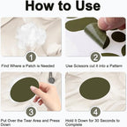 45PCS Nylon Repair Patch Self-Adhesive Pre-Cut Fabric Patch Down Jacket Repair Patches for Puffer Jackets Tenacious Tape Polyester Waterproof Lightweight Tent Repair Patch for Clothes Bag(Army Green)