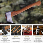1844 Helko Werk Germany Classic Journeyman Pack Axe - Made in Germany Lightweight and Compact Backpacking Axe and Bushcraft Axe for Camping - Head 1.5 lbs, Handle 20 in. (Journeyman) #11441
