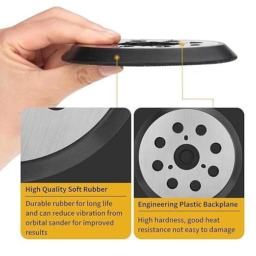 5" 8 Hole Hook & Loop Metal Orbital Sander Replacement Pads Compatible with Makita Sander BO5010 BO5030K BO5031K BO5041K, 3 Pack