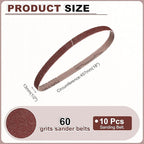 HARFINGTON 1/2 x 18 Inch Sanding Belts, 50 Pcs 60 Grits Aluminum Oxide Abrasive Belt Sander File Belt for Woodworking, Metal Polishing, Knife Sharpener