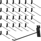 POETISKE Slatwall Hooks 32PC 12 Inch, Heavy Duty Pegboard Gridwall Display Hooks for Retail, Garage Organization, Black