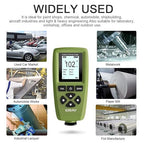 Mil Thickness Gauge, Coating Thickness Gauges, ERAY Paint Depth Gauge Meter with Backlight LCD Display for Car Automotive, Limit Alarm/Data Storage/Export Data/PC Software Analysis (Green)