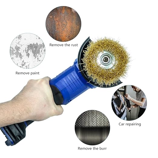 SALI 12 Pack Wire Cup Brush, 4 Inch Coarse Crimped Cup Brush for Grinders, with 5/8 Inch Arbor for Heavy Cleaning Rust, Stripping and Abrasive, for Angle Grinder