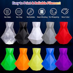 PLA Pro 3D Printer Filament 10 Packs, 1.75mm No Tangle, Each Spool Net Weight 1KG, in Total 10KG Bundles, Black+White+Grey+Clear+Blue+Green+Orange+Red+Yellow+Purple