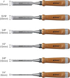EZARC 6 Pieces Wood Chisel Tool Sets Woodworking Carving Chisel Kit with Premium Wooden Case for Carpenter Craftsman