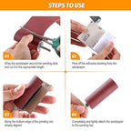 POLIWELL 8-Piece Sanding Drum kit with Four 3-metre Rolls of Sandpaper (80, 120, 240, 320) Drum Sander for Drill and Press Drilling Machines, Mould Grinding Machine