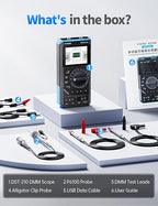 FNIRSI DST-210 Handheld Oscilloscope 10MHz Bandwidth, 19999 Counts, Digital Oscilloscope Multimeter DDS Generator 3IN1, 48MS/s Sampling Rate, AC/DC Voltage Current, Capacitor, Resistor, Diode Test