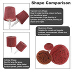 HighFree 7 PCS Non Woven Abrasive Buffing Polishing Wheels Drill Attachment Set - Scouring Pads Wheel with 1/4" Shank for Stainless Steel Copper Aluminum Wood-Wares (320 Grit Red)