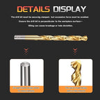 Drill Bit, 5/16" Cutting Diameter, 4341 HSS TiN Coated 135° Cutting Angle Jobber Bits - (Applications: for Drilling Soft Metal Plastic Wood), 10-Pieces