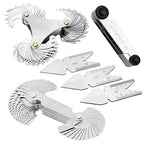 Haploon 6Pcs Pitch Cutting Gauge,Stainless Steel Screw Thread Pitch Gauge Tool Set, 3 Pieces Center Gage,1 America SAE Type,1 Metric & America SAE Type,1 Metric Imperial US for Industrial Measurement